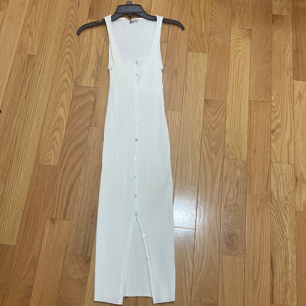 Zara Off White Button Dress